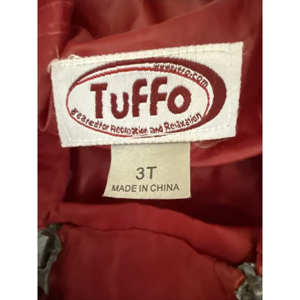 Tuffo Muddy Buddy Waterproof Coveralls Rain Suit Jacket Coat 3T Red